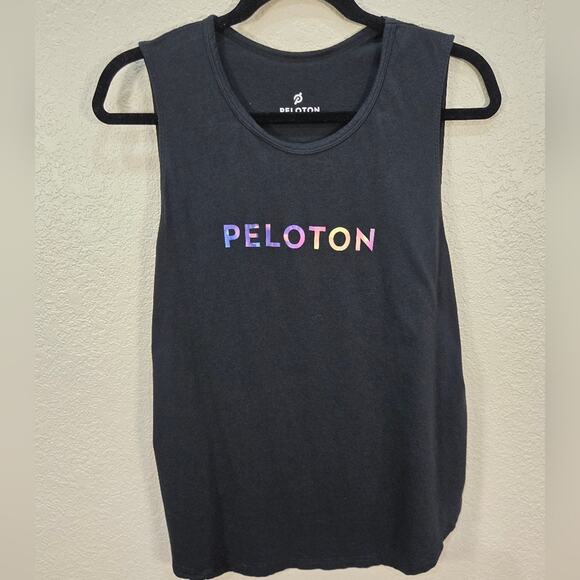 Peloton Womens Black Muscle Tank Top with Purple Logo Size XXL - Picture 1 of 7